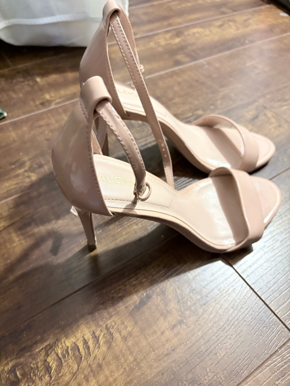 ALDO Blush Patent Ankle-Strap Stiletto Sandals